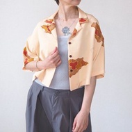 【日本製造】絲綢短上衣、升級版和服短襯衫、吉祥圖案