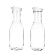 LINSBAYWU 2pcs with Flip Cap Juice Bottle 50 Oz Transparent Water Bottle Beverage Container Large Ca