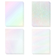 (DKCZ) 20 Sheets Holographic Sticker Paper A4 Size Vinyl Lamination Stickers Film Waterproof Self Ad