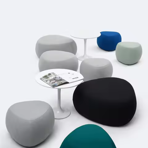 MOMO Pebble Fabric Sofa Pier Scandinavian Wabi-sabi Style Stool Creative Sitting Pier Small Pier Sim