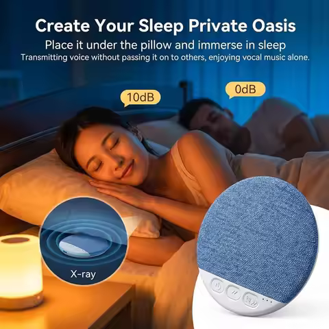 Bone-Conduction Pillow Speaker, Bluetooth Bedside Speaker, Sleep Speaker, Silent Operation, Side-Sle