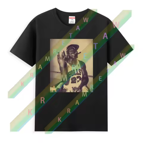 New Men T Shirt Casual Vintage Michael T-shirt Graphic Oversized Jordan Cigars Breathable Comfortabl