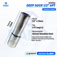 MATA Long Socket eye (Deep Sock) 13mm WIPRO 1/2 " 6PT Socket Shock CrV 13