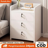 Bedside Table with Drawer Lock Minimalist Bedside Table Aesthetic Bedroom Table Wooden Bedside Table