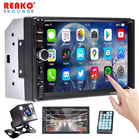 REAKOSOUND 2 Din Car Radio BT Autoradio 7" Touch Screen Mirror Link Multimedia Video Player For Toyo