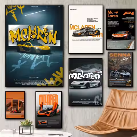 Supercar M-McLaren cool Painting Calligraphy HD Canvas Poster living room bedroom bar aesthetic deco
