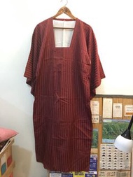日本古著  正絹 和服 酒紅直條 道行 和服外套