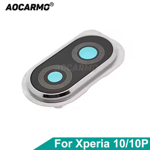Aocarmo Back Lens Rear Camera Len Glass Cover With Ring Frame For Sony Xperia 10 I3113 I3123 I4113 1
