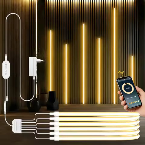 2/4/6-in-1 RF Remoter Embeded COB Strip Neon Light LED Tape Cabinet Acoustic Wall Wood Grille TV Bac
