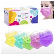 Masker 3ply warna warni disposable face mask masker medis 3 ply 1 Box