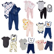 [SG Seller] 4PCS Newborn Baby Romper Set Sock+Pant+Headband 0 - 9 Months