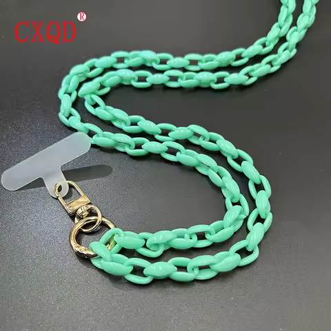 120cm Anti-lost Design Lanyard Rope Neck Strap Colorful Portable Acrylic Cell Phone Chain Accessorie