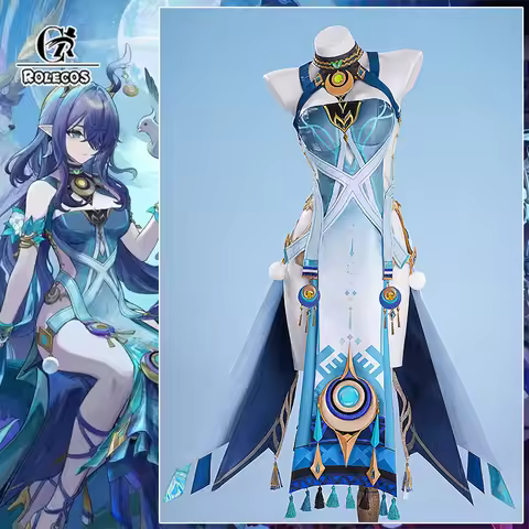 ROLECOS Game Genshin Impact Lauma Cosplay Costume Evermoon's Sacrament Song Lauma Halloween Women Dr