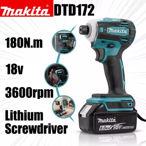 Makita DTD172 18V LXT Brushless Cordless Impact Driver 180N·m Max Torque Compact Smart for DIY Profe