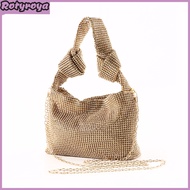 Women Stylish Handmade Rhinestone Knot Shoulder Bag Storage Pouch for Party