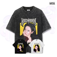 SANZ AESPA T-shirt | Stonewashed washed t-shirt | Black white | AESPA-14