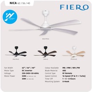 FIERO NICA 40" 56" 60" Darkwood Pine/Wood/Matte Black Matte White Kipas Siling 10 Years Warranty