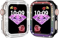 NINKI [2 Pack] Compatible with Apple Watch 44mm 4 5 6 Case [NO Screen Protector],Hard PC Scratches Resistant Protective Cover for iWatch SE Series 6/Series 5/Series 4 44mm Bumper Cases (Clear+Clear)