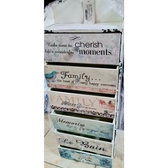 Vintage Cabinet Shelf SB 6-Tier Drawer Collectibles