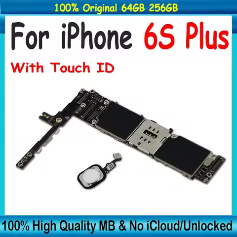 100% Original Unlocked Mainboard For IPhone 6S Plus 5.5inch Motherboard Clean ICloud Plate 16GB / 64