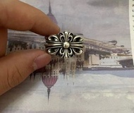 Chrome Hearts 雙十字花Floral 開口戒指 男款 銀色