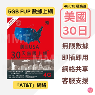 3香港 - 美國【30日 5GB FUP】4G LTE 極高速 漫遊無限數據卡 上網卡 電話卡 旅行電話咭 Data Sim咭