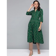 Deepavali Diwali Indian ethnic viscose rayon A-line green Kurta top only