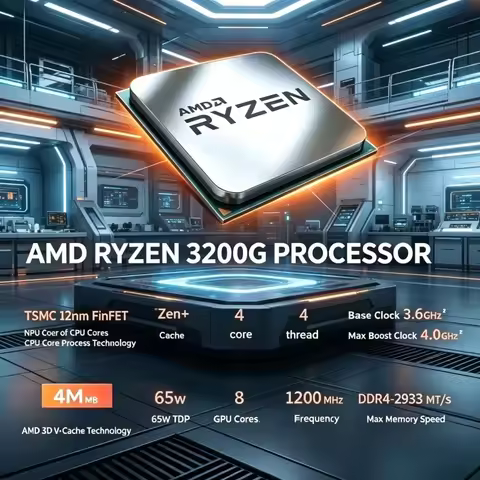 AMD Snappy Bestselling Gaming CPU Ryzen 3 3200G, 4-Core 4-Thread, 3.6GHz, 65W, AM4 Socket, Built-in 