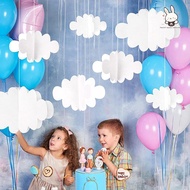 [Teh] 16Pcs 3D Cloud Decorations White Hanging Clouds For Ceiling Cloud Party Decorations Cloud Orna