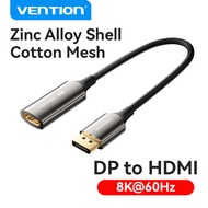 Vention Display Port To HDMI Cable 4K 30HZ Display Port Male To HDMI Female Converter For PC Laptop Projector Monitor TV DisplayPort 2K 1080P 60HZ DP To HDMI Cable Adapter ความยาว 15 ซม