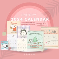 [KOREA] Snoopy 2024 Wall-mounted calendar Snoopy 2024 Table calendar Calendars Calendar 2024 Calendar Stand 2024 Public Holiday Desktop Stand Up Monthly Planner Calendar R FOR KIM
