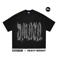 HITAM Dominate Labs T-shirt 16s Oversized Boxy T-shirt Seal Black Heavyweight Cotton