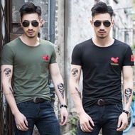 2020 Odal Military Fan Short-Sleeved T-Shirt Men Tough Guy Embroidered Men's T-Shirt Men's Slim-Fit 