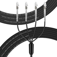 FLYPROFiber- LC to LC Outdoor Fiber Patch Cable 4 Fiber, OM3 4 Strands Multimode Fiber, Direct Buria