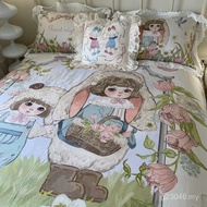 Bedroom Four-Piece Set Girl Heart Bedding Dreamland Garden Designer Mori Series Cooperation Style La