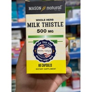 [Imported] Mason Natural Milk Thistle 500mg - USA bottle of 60 pills (gestation support pills)