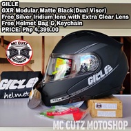 GILLE HELMET MODULAR GXR BLACK DUAL VISOR WITH COMPLETE PACKAGE