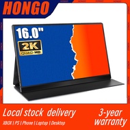 HONGO 16 inch Portable Monitor 2K 2560*1660p 16:10 Resolution 100% RGB USB Type-C QHD Portable Monitor Cheap price IPS U