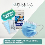 【FREE SHIPPING】Repure KBM Premium High Quality 3ply Surgical Face Mask BFE  95% PFE  95% Blue Pink Respack 3PLY Medical Face Mask Blue OR Pink Cherish Denmark Mask Blue 50pcs BFE99% PFE98% Medical Premium Grade Mask