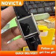 Ladies Leather Quartz Watch 904L Steel Case Retro