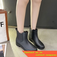 Women's Soft Rain Boots Shoe Cover Thickening and Wear-Resistant Rubber Shoes Spring and Summer Fashion Outerwear Short