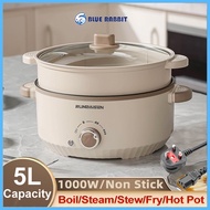 BlueRabbit 5L Large Capacity Multifunctional Electric Cooker 电煮锅 Periuk Panas Elektrik Tidak Melekat