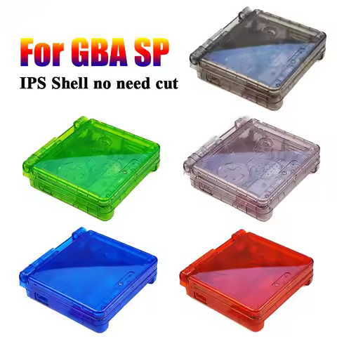 Transparent Replacement Housing Shell for GBA SP IPS Screen Shell for Gameboy Advance SP IPS Screen 