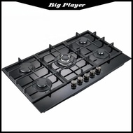 Custom, China Tempered Glass Cookware Panel 5 Burner Gas Kitchen Stove 5 Burner Gas Stove