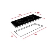 TEKA VTCM 700.3 - 3200W 2 Zones Ceramic Electric Cooker Hob Slider Control Panel