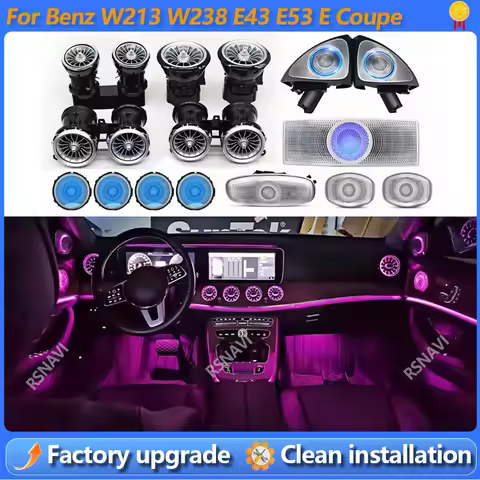 64 Colors LED Air Vents 3D Rotating Tweeter Speaker For Mercedes Benz W213 E-Class Coupe AMG E43 E53