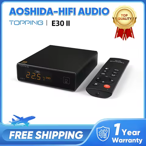 TOPPING E30 II Dual AK4493S Decoder DAC XU208 32bit/768k DSD512 Touch Operation with Remote Control