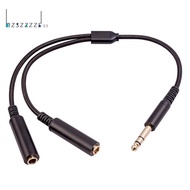 Audio Adapter Cable Audio Cable 6.35 mm Male to 2 6.35 mm Female Audio Adapter Cable 1/4 6.35mm Plug