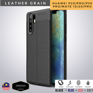 Huawei P30,P30 Pro,P20,P20 Pro,Mate 10,Mate 20,Mate 20 Pro Slim Leather Laychee Grained Medium Hard Polycarbonate TPU Back Cover Phone Casing