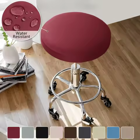 Solid Color Elastic Waterproof Milk Silk Chair Cover Bar Lifting Chair Anti Dirty Dining Stool Cover